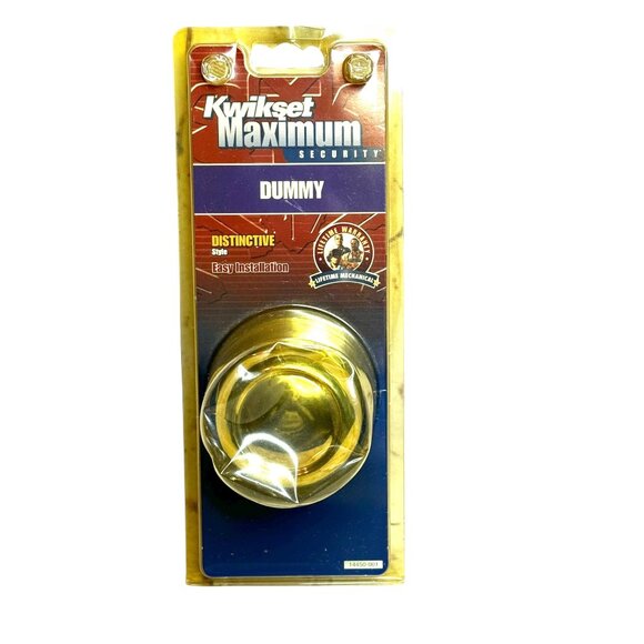 Kwikset 488c 3 Cp Maximum Security Copal Dummy Knob Polished Brass - Picture 1 of 7